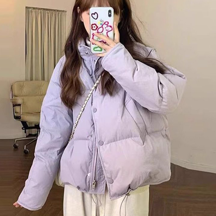 香芋紫色短款羽绒服女2025冬季新版加厚90白鸭绒小个子面包服外套