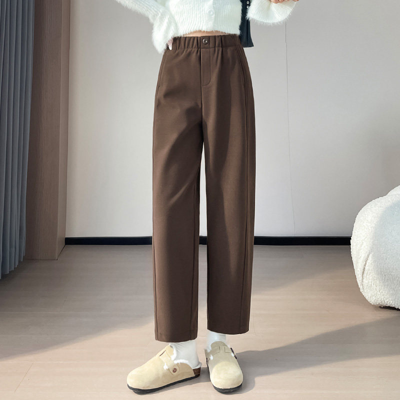 蜜糖之城毛呢哈伦裤女秋冬2025新款宽松休闲直筒小个子老爹萝卜裤,女装/女士精品,休闲裤,淘宝优惠券,粉丝福利购,淘宝优惠卷