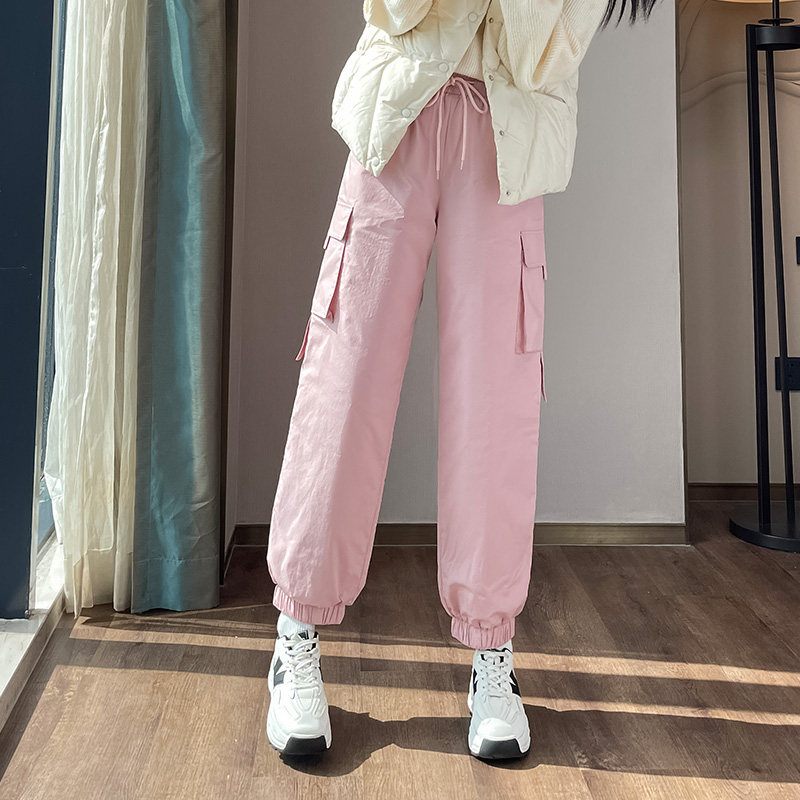 蜜糖之城工装羽绒裤女外穿冬季2025新款宽松时尚加厚哈伦保暖棉裤,女装/女士精品,休闲裤,淘宝优惠券,粉丝福利购,淘宝优惠卷
