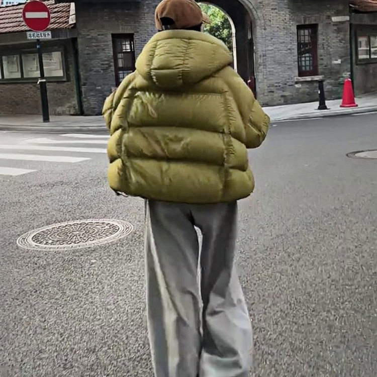 绿色泡芙龟背短款羽绒服女2025冬季新款90白鸭绒连帽面包服外套,女装/女士精品,羽绒服,淘宝优惠券,粉丝福利购,淘宝优惠卷