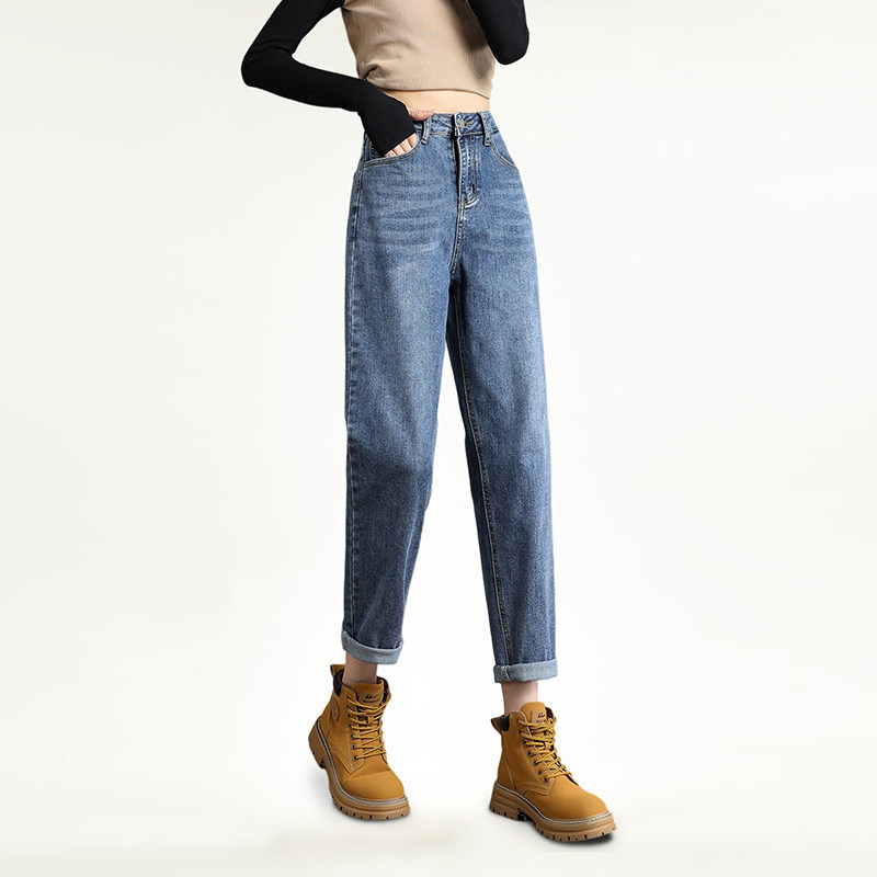 牛仔裤女高腰老爹裤子2025年秋季新款爆款直筒裤子萝卜哈伦裤女,女装/女士精品,牛仔裤,淘宝优惠券,粉丝福利购,淘宝优惠卷