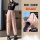 加绒棉裤 宽松高腰束脚休闲工装 女外穿冬季 蜜糖之城粉色棉质羽绒裤