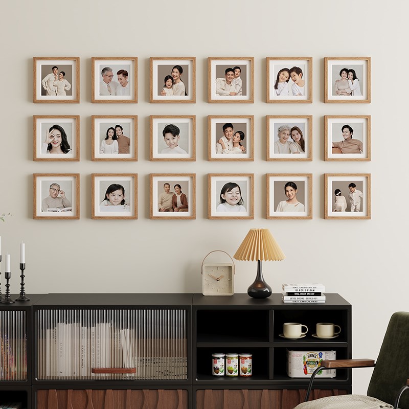 创意照片墙高级感客厅免打孔相册墙diy墙上装饰品组合相框背景墙