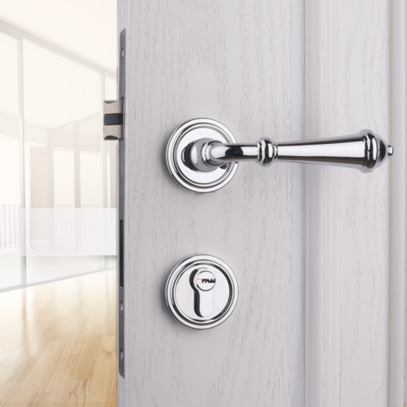 依佰利新款美式黄古铜门锁复古卧室房门锁法式仿古把手静音磁吸锁