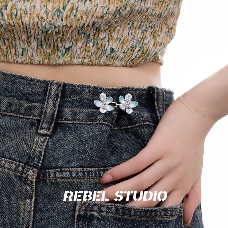 渐变滴油花朵腰扣裤子松紧调节收缩扣裤腰大改小神器隐形裤腰收紧