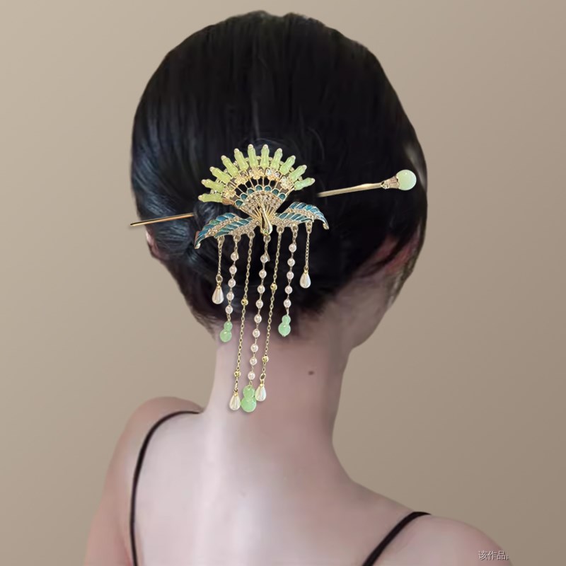 凤凰台上!国风凤凰流苏发簪!步摇盘发簪子个性发钗旗袍汉服头饰