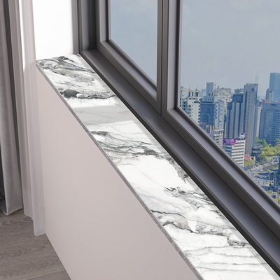 大理石纹窗台垫子卧室免洗pvc皮革极窄飘窗垫防水防晒可定制裁剪