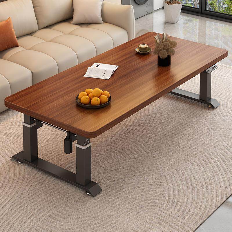 实木四横梁电动可升降桌腿智能电脑桌家用双电机茶几学习办公书桌