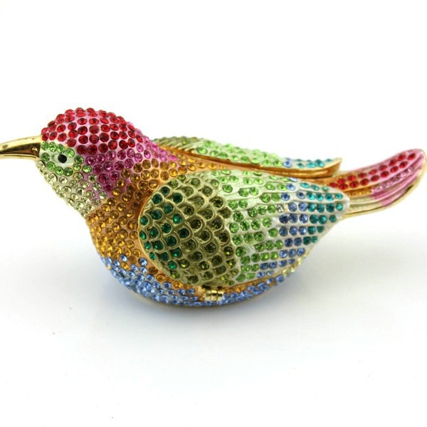 高端饰品装饰盒满钻小鸟首饰盒创意家居小摆件店面装饰品批发