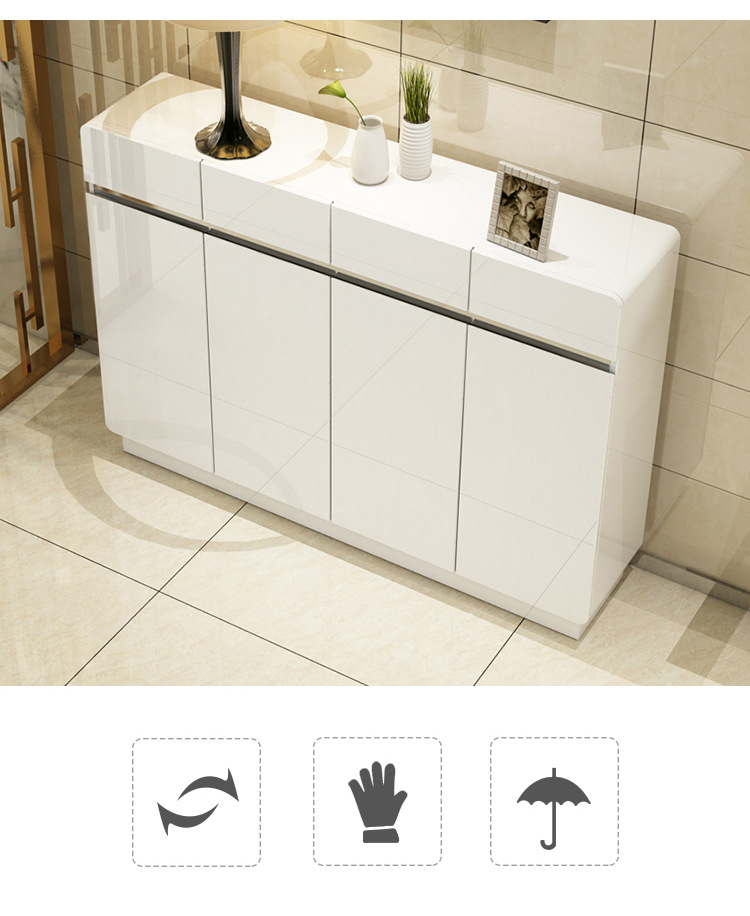 超薄鞋柜简约现代客厅玄关储物柜烤漆大容量家用门口对开门鞋柜架