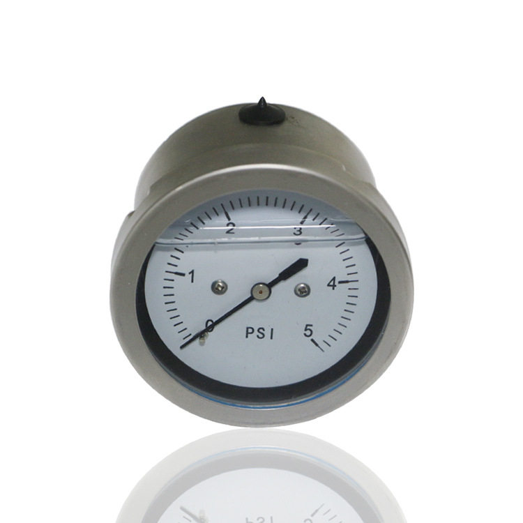 供全钢耐震压力表全钢充油膜盒微压力表30KPA YEBN65Z 5PSI G1/4