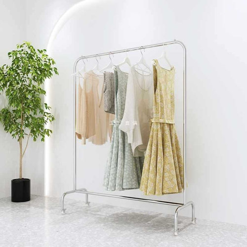 ?不锈钢服装店展示架落地式挂衣架服装架简约货架衣架陈列架晾衣