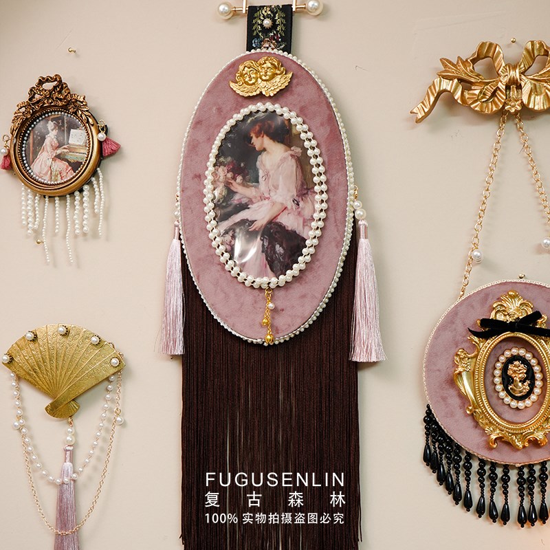 复古森林手作法式丝绒壁挂浮雕相框画框装饰家居壁挂照片墙组合