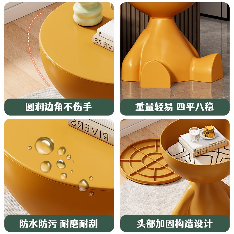 创意小平头落地摆件网红客厅沙发边几电视柜家居装饰品收纳置物架
