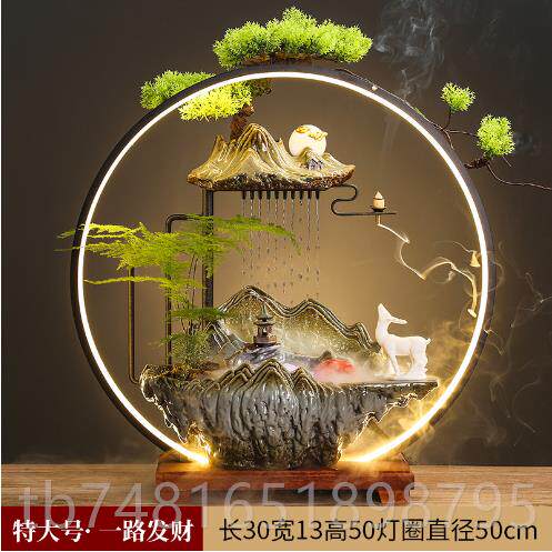 正品流水新摆件循环水回鹿摆件喷泉客厅流办公香室居开业典礼装修
