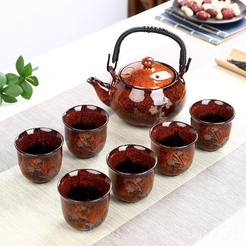 正品窑变复古中功夫茶具套茶装式家用陶提瓷水墨风梁泡茶壶杯送礼,餐饮具,功夫茶具,淘宝优惠券,粉丝福利购,淘宝优惠卷
