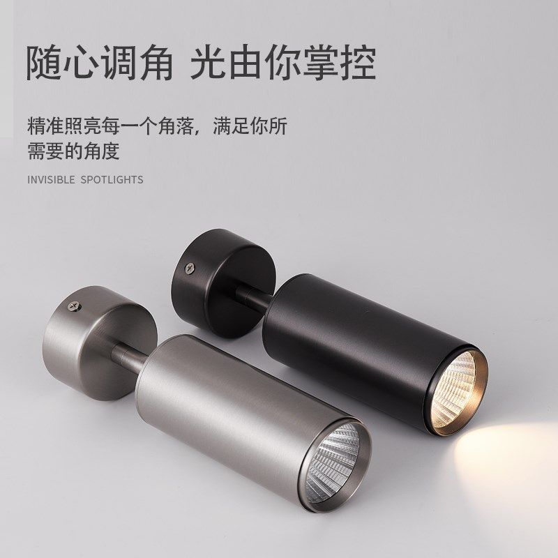 精选led明装可调角度射灯不锈钢中古风餐厅玄关背景调角度包豪斯,家装灯饰光源,明装射灯,淘宝优惠券,粉丝福利购,淘宝优惠卷