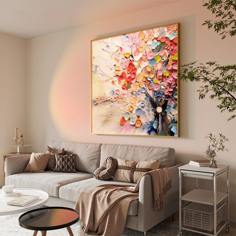 精选现代简约客厅装饰画正方形抽象肌理感挂画卧室餐厅背景墙壁画,家居饰品,现代装饰画,淘宝优惠券,粉丝福利购,淘宝优惠卷