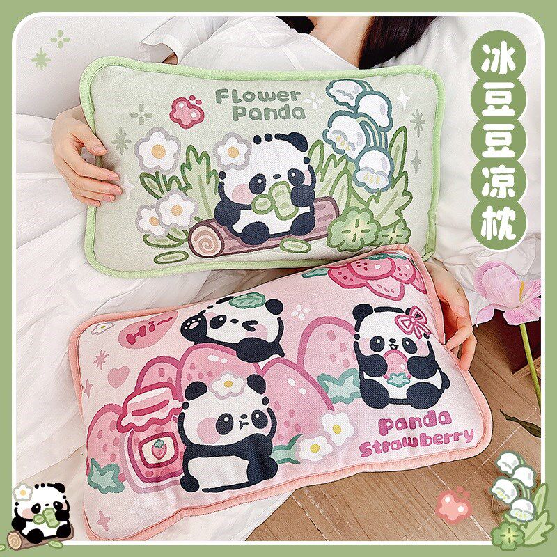 熊猫儿童冰丝枕套夏季幼儿园30x50宝宝凉枕枕芯内胆套枕头套夏天
