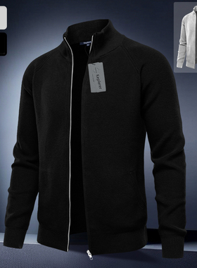 keplerer毛衣男款冬季新款秋冬外套休闲加厚保暖拉链开衫针织衫