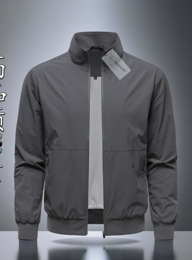 春秋冬季男士外套2025年新款休闲薄款立领夹克拉链式设计百搭男装