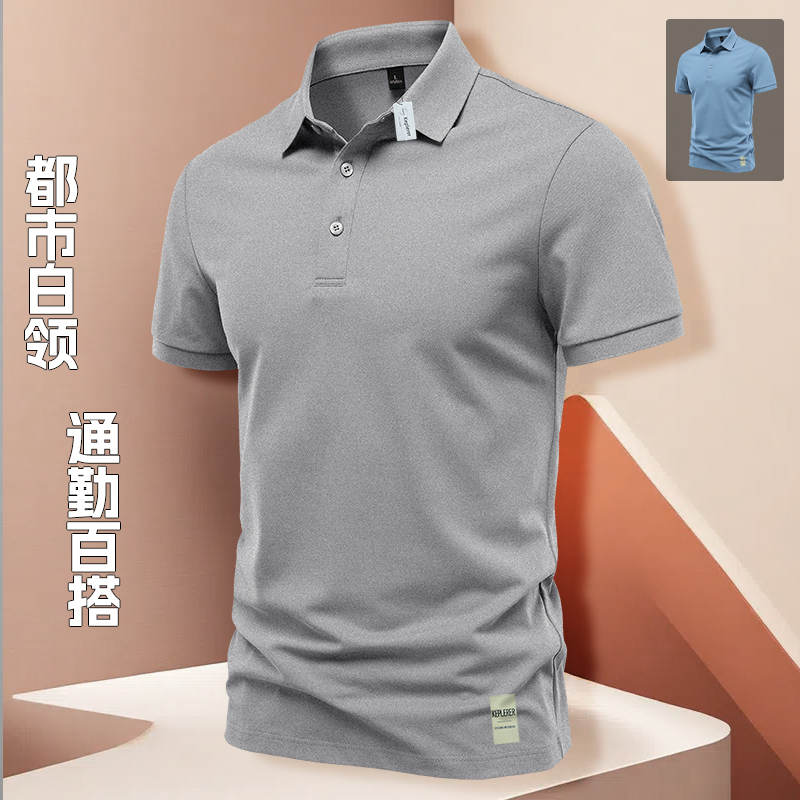 2025春夏新款男士翻领短袖T恤休闲百搭上衣polo衫男轻薄透气潮流