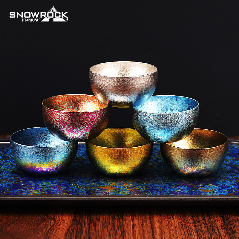 SNOWROCK户外露营纯钛冰花茶杯