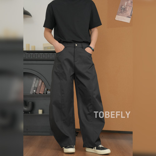 Tobefly弯刀松紧腰男士长裤