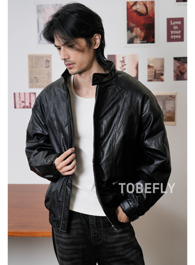 Tobefly解构小立领皮衣羽绒服25冬季新款高级感防寒保暖外套25376