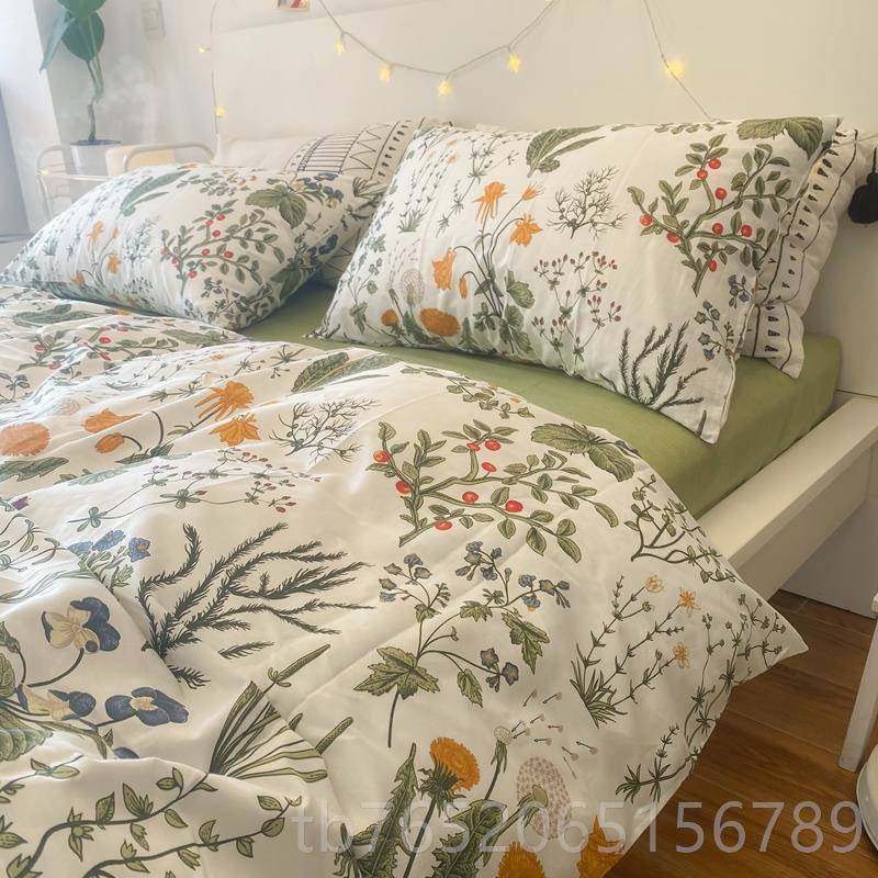 正品小玫瑰 美床式田纯棉床棉上四件套墨绿色清新2x2.3全碎花被套,床上用品,床品套件/四件套/多件套,淘宝优惠券,粉丝福利购,淘宝优惠卷