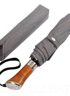 正品现货精优雅致手工伞英国Balios木手柄全自动折叠实雨男帅气伞