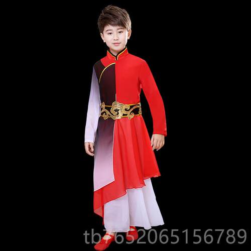 正品新款中舞国少简年舞蹈服少年志演出服好儿童书舞群舞剑舞扇子