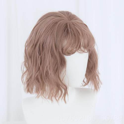 正品日系假发女短古发 红覆卷卷浏海羊卷假发 超可爱红网发小毛魔