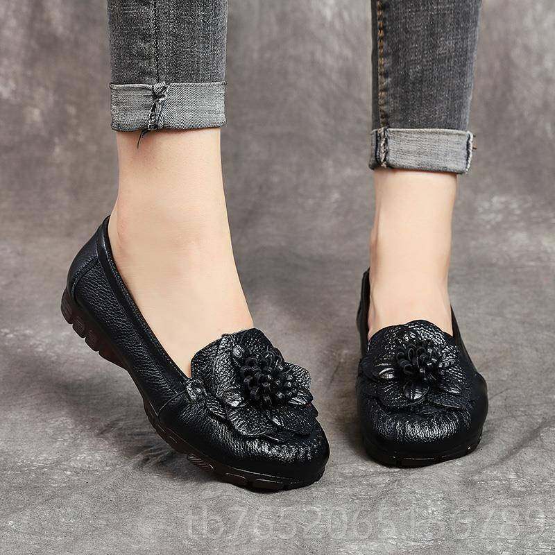 正品中妈妈鞋平底真皮女鞋红色牛筋软底年皮舒鞋款民族风适单鞋春,女鞋,浅口单鞋,淘宝优惠券,粉丝福利购,淘宝优惠卷