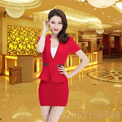 正品足疗师2019新服款袖包臀沐足店工装性感短夜店足浴工作服女技