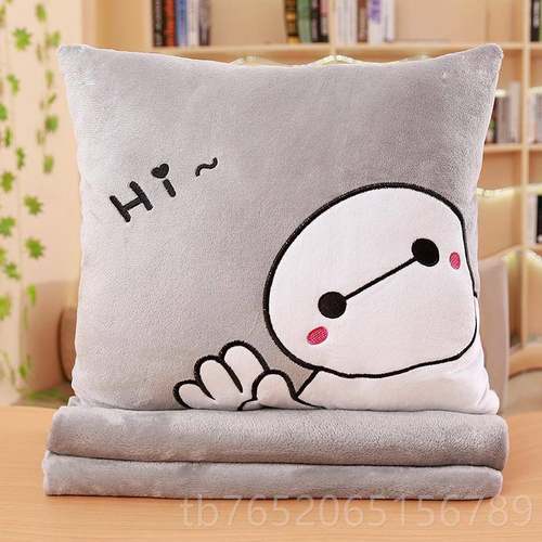 正品头抱枕被子两用枕办珊公室午睡靠枕瑚绒毯子床汽车靠垫女空调