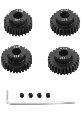 模型车马达齿轮 0.6模 5mm孔径 HSP1:10改粗轴马达齿轮4个装套装
