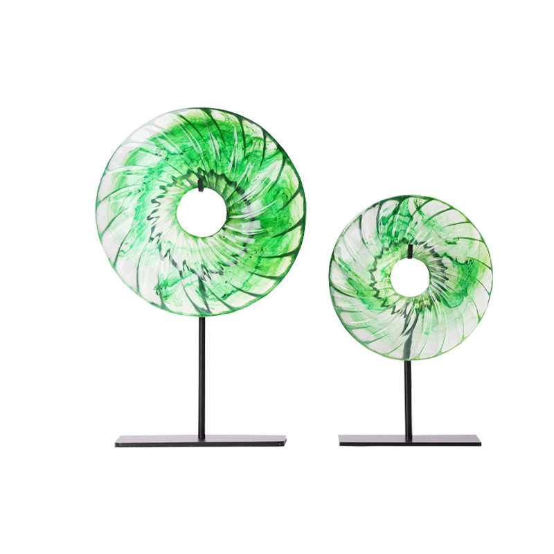 创意新中式现代透明绿色平安扣摆件客厅茶几书桌玄关家居饰品轻奢,橡塑材料及制品,其他塑料制品,淘宝优惠券,粉丝福利购,淘宝优惠卷