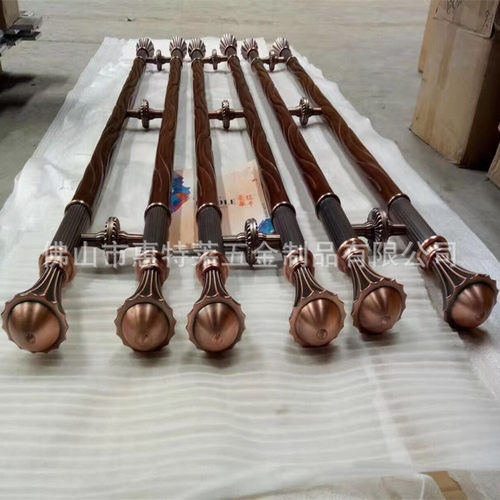 加厚欧中式扭纹木拉手 酒店会所玻璃门把手 别墅KTV包厢大门拉手