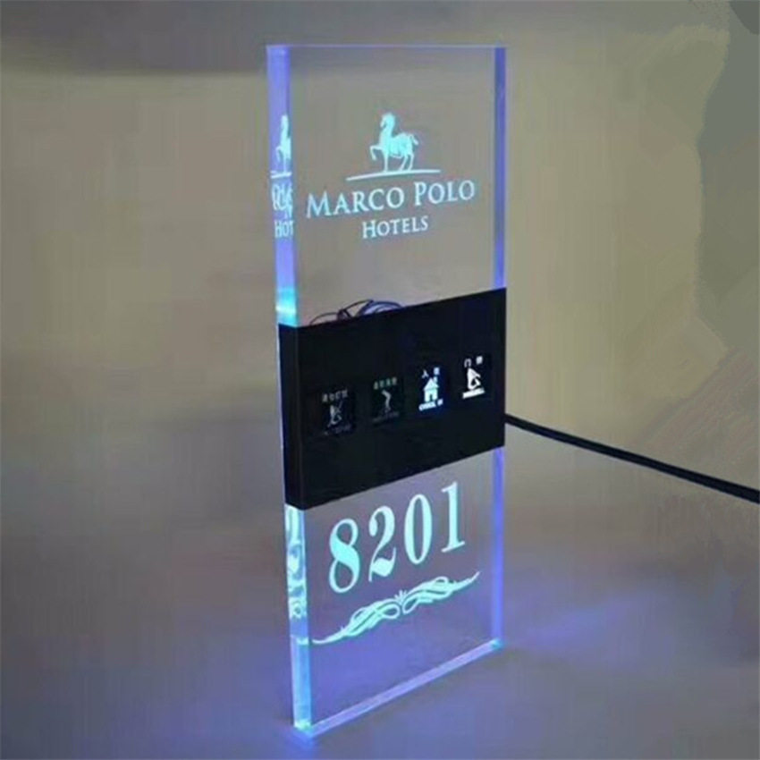 酒店亚克力带灯LED发光门牌足浴城数字标牌KTV宾馆包厢铭牌房间