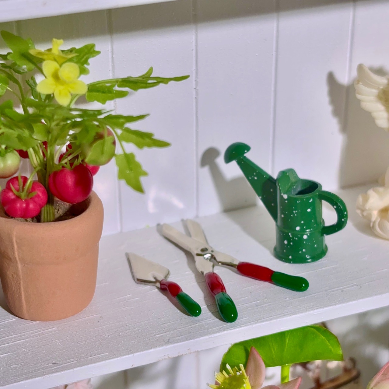 娃娃屋迷你园艺微缩合金剪刀水壶铲子套装配件 BJD花园摆设模型