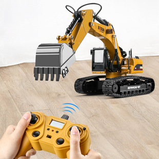 汇纳580全合金遥控23通道挖掘机工程车模型可充电仿真仿液压