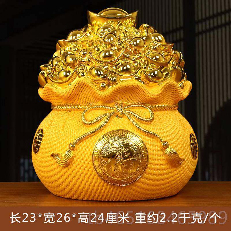 高档元宝聚宝盆摆饰金钱件袋存钱罐可存可取客厅柜酒柜电视玄关装,家居饰品,装饰摆件,淘宝优惠券,粉丝福利购,淘宝优惠卷