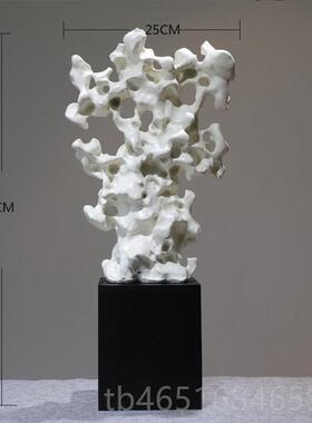 高档轻客奢新中式树太湖脂石禅意摆件 家居视厅博古架玄关电柜装