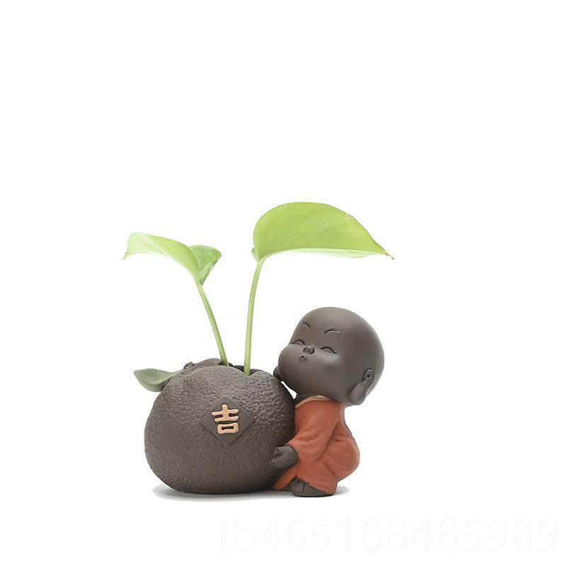 高档创意禅意紫砂家摆居小和尚茶宠件小器办公桌面装饰品花水室培,家居饰品,装饰摆件,淘宝优惠券,粉丝福利购,淘宝优惠卷