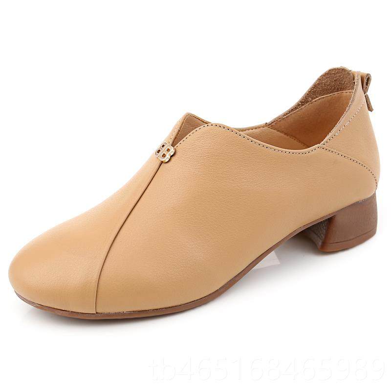 高档软底软妈妈鞋真皮春季女鞋面色平白色白单鞋平底休闲圆头小皮,女鞋,深口单鞋,淘宝优惠券,粉丝福利购,淘宝优惠卷