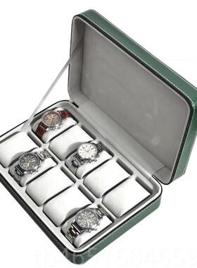 高档梦冉位圆筒手表盒手收纳盒表首饰手随身镯包戒指收纳盒PU皮3