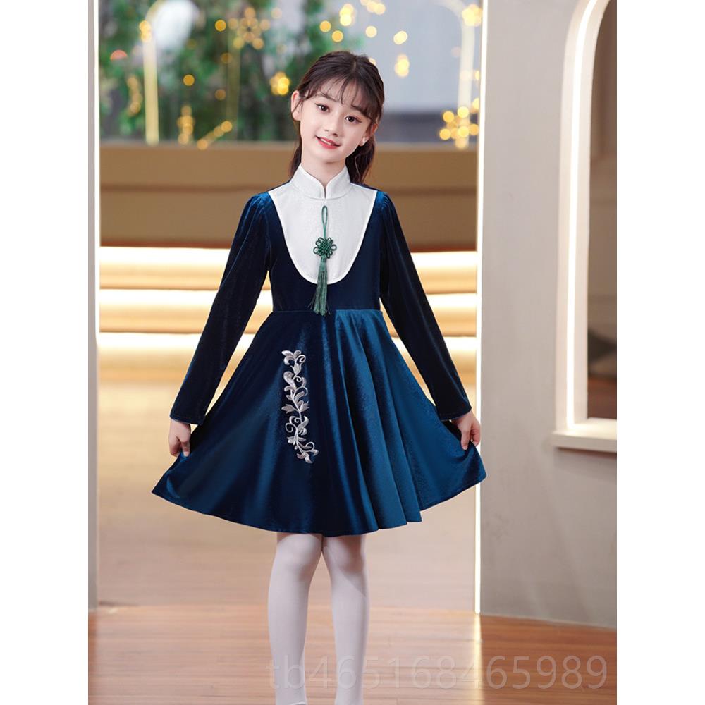 高档十一儿童合唱演团出服中小学生合唱表演服国风男朗女诵比赛服