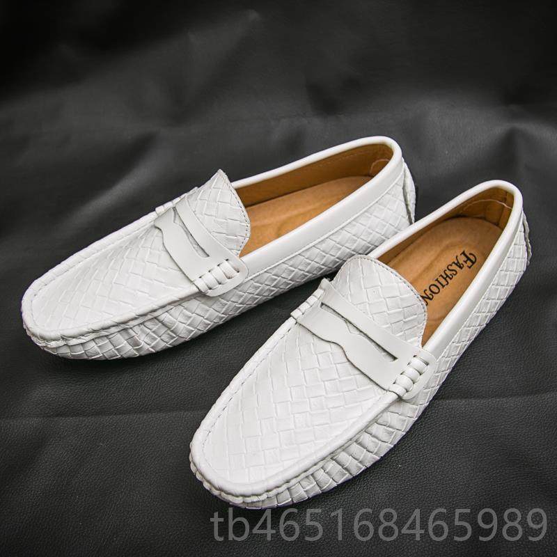 高档2024夏真季皮豆气豆鞋男透编织皮鞋懒人鞋年英伦风驾车鞋套脚,流行男鞋,乐福鞋（豆豆鞋）,淘宝优惠券,粉丝福利购,淘宝优惠卷