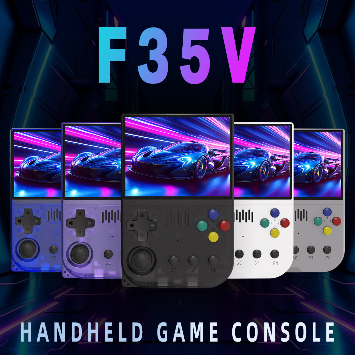 新款F35V掌上游戏机跨境开源批发复古游戏机掌机PSP经典FC模拟器